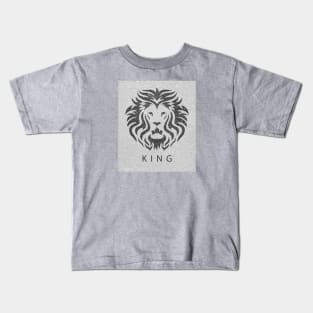 'KING' Lion Head - Grey Kids T-Shirt